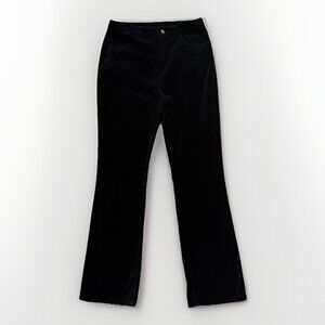 Boston Proper Pants Womens 8 Black Velvet Bootleg Stretch Career Casual
